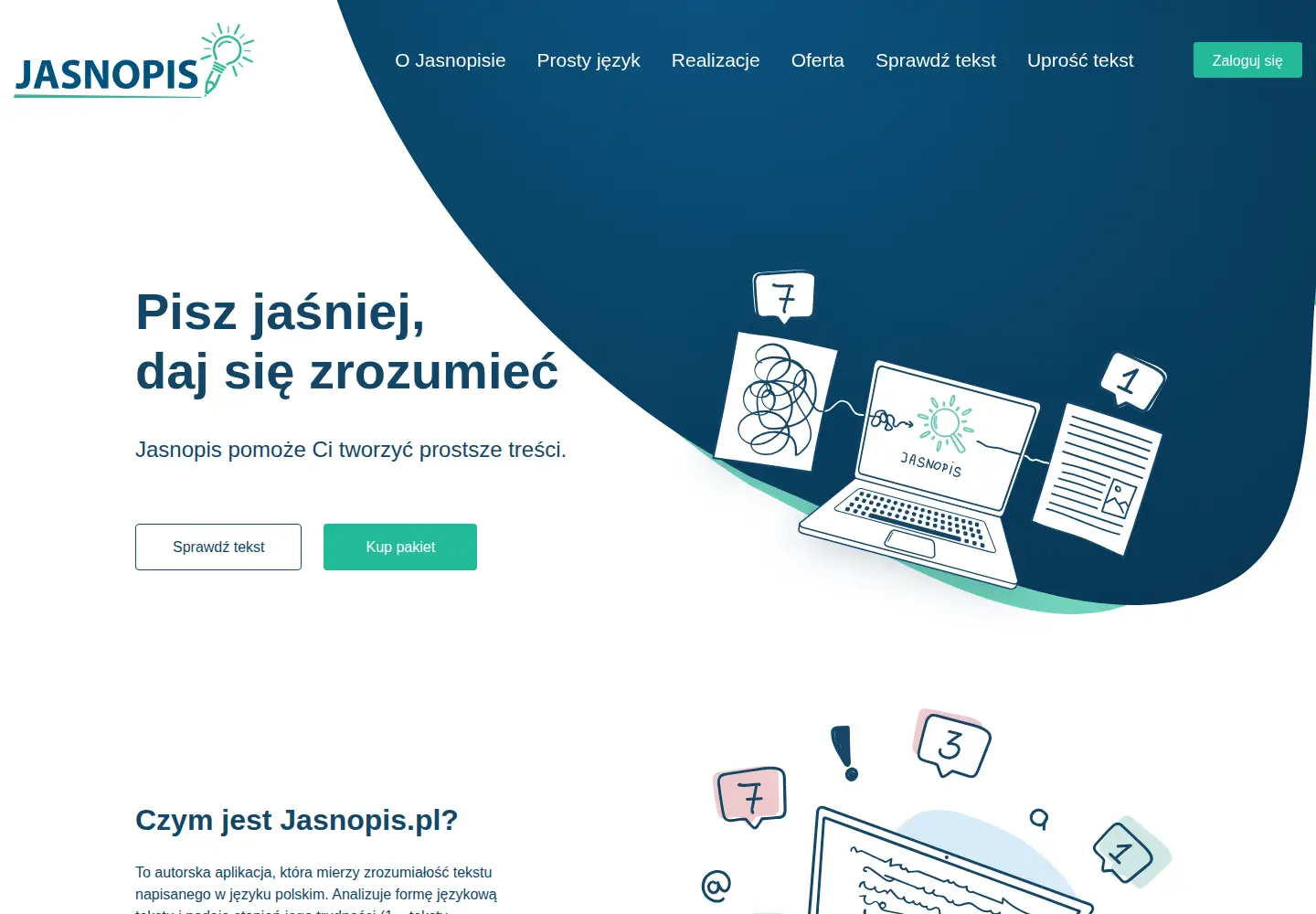 Screenshot of jasnopis.pl