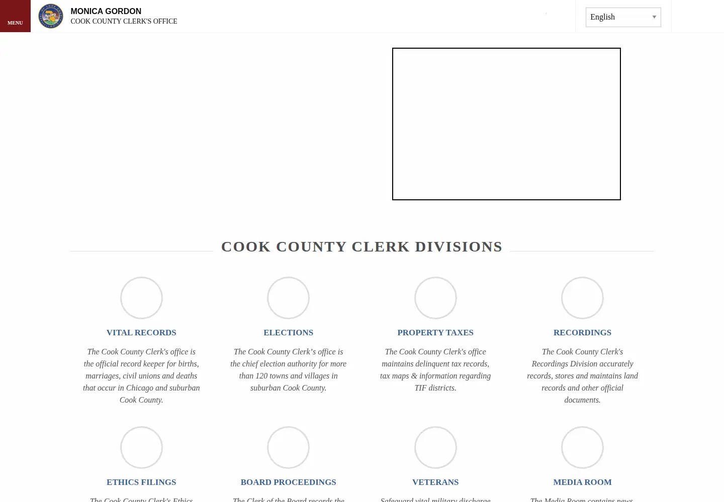 Screenshot of cookcountyclerk.com