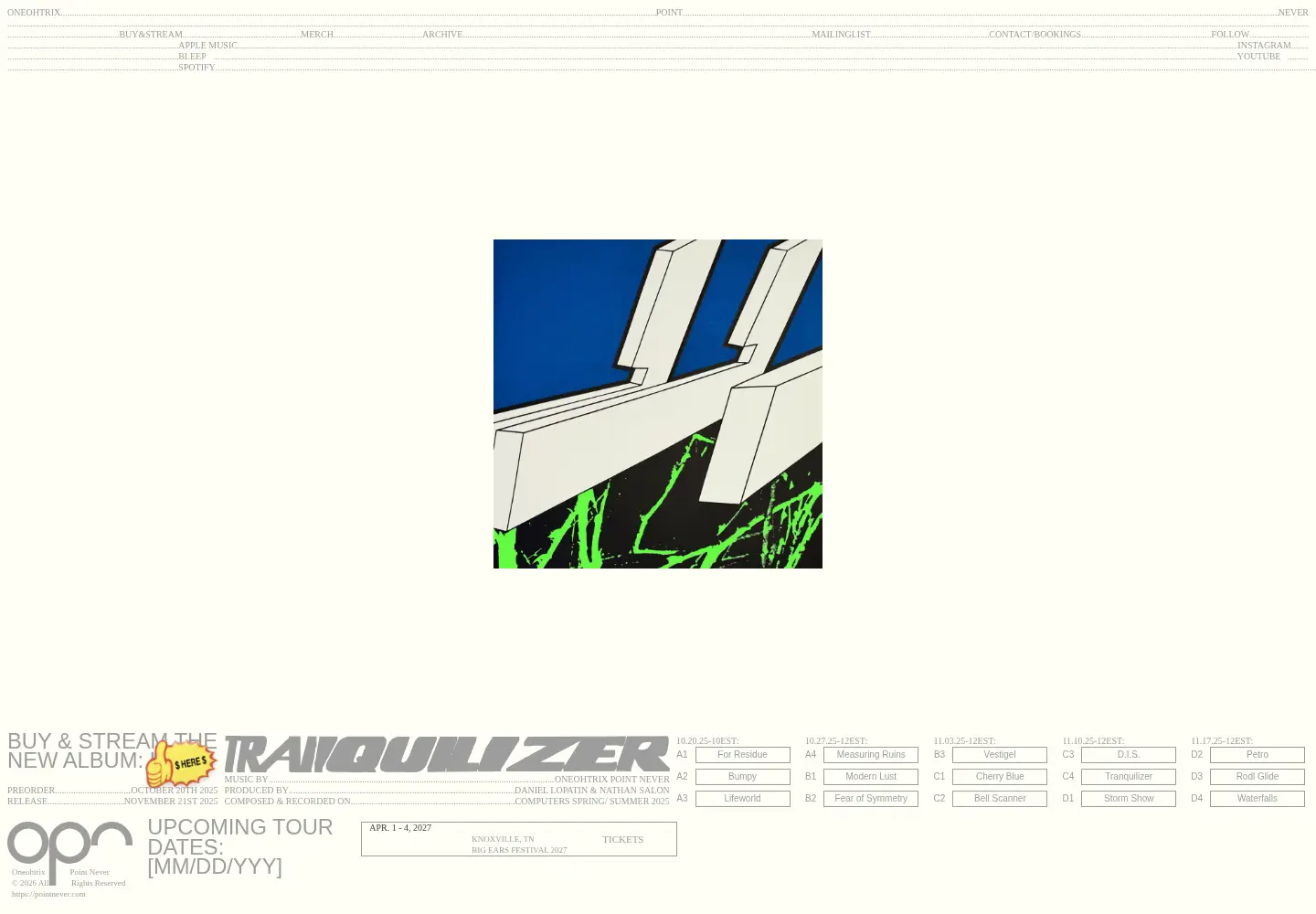 Captured homepage of pointnever.com in the current scan