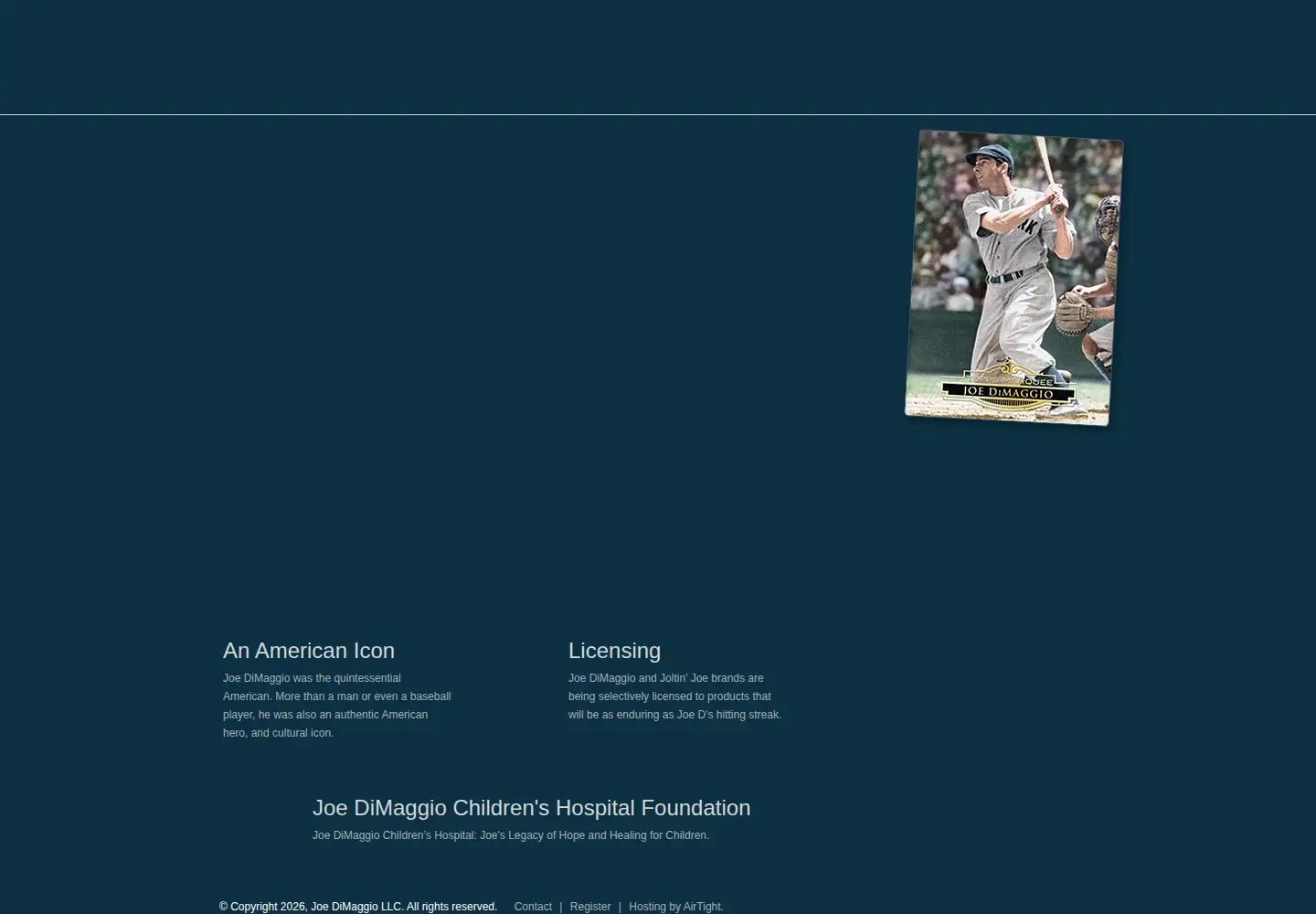 Screenshot of joedimaggio.com
