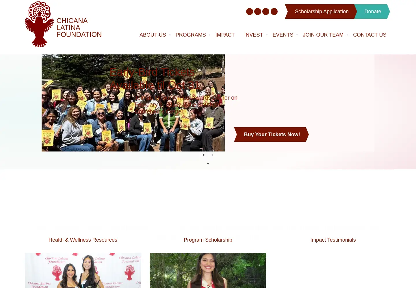 Captured homepage of chicanalatina.org in the current scan
