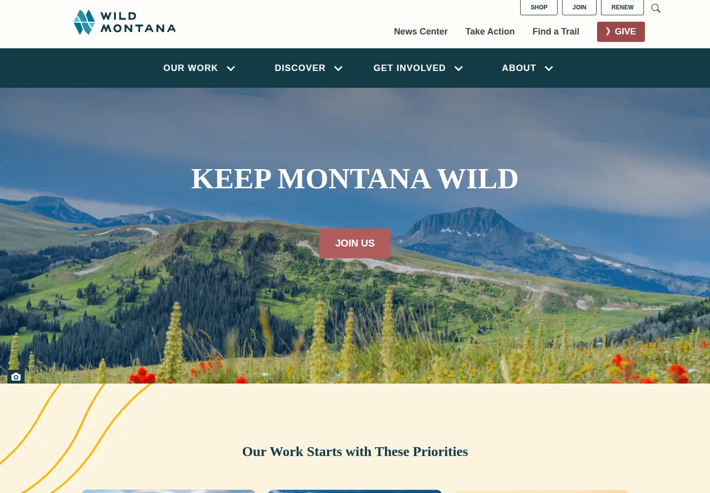 Captured homepage of wildmontana.org in the current scan