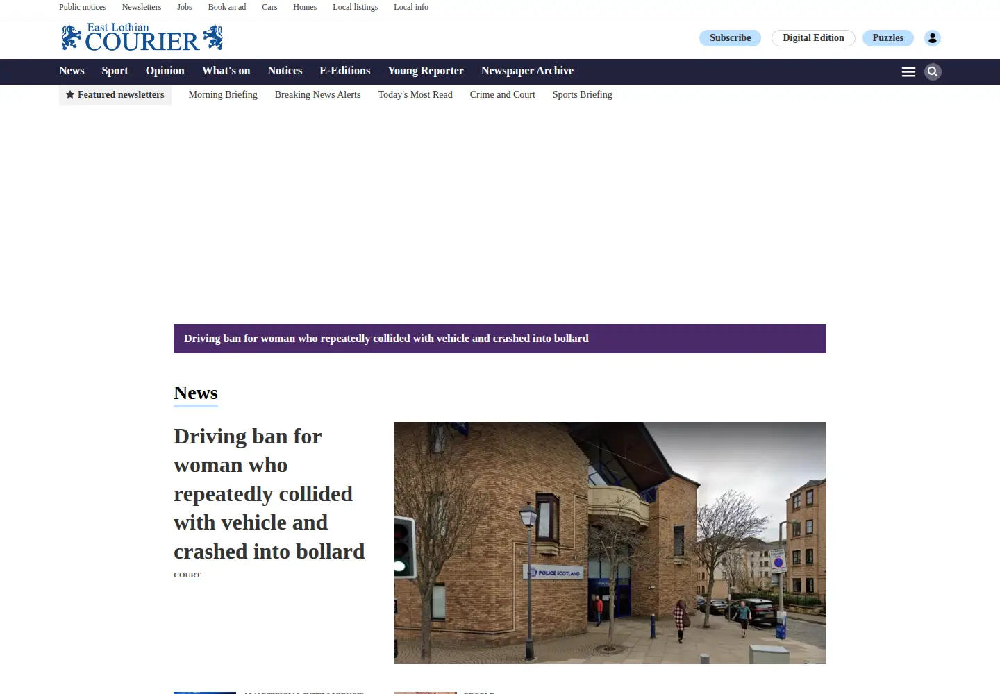 Screenshot of eastlothiancourier.com
