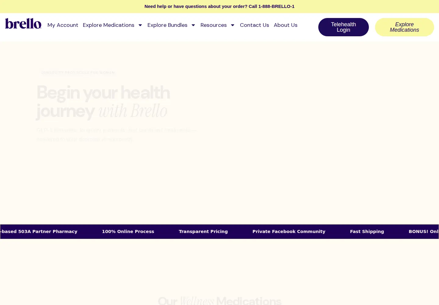 Captured homepage of brellohealth.com in the current scan