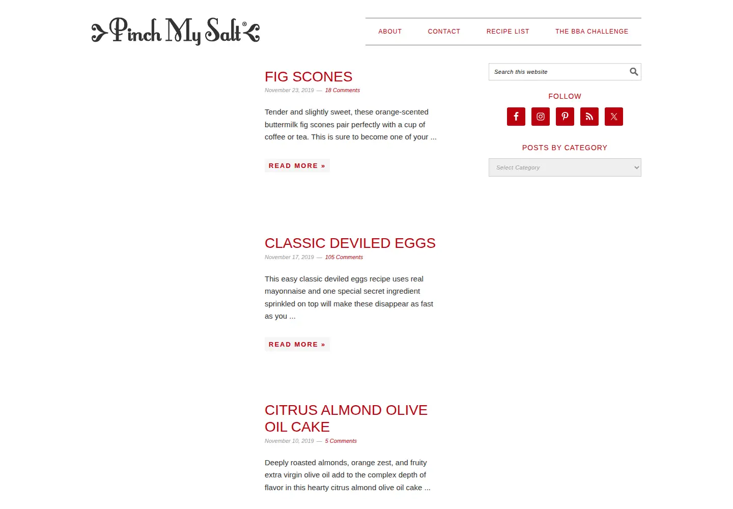 Captured homepage of pinchmysalt.com in the current scan