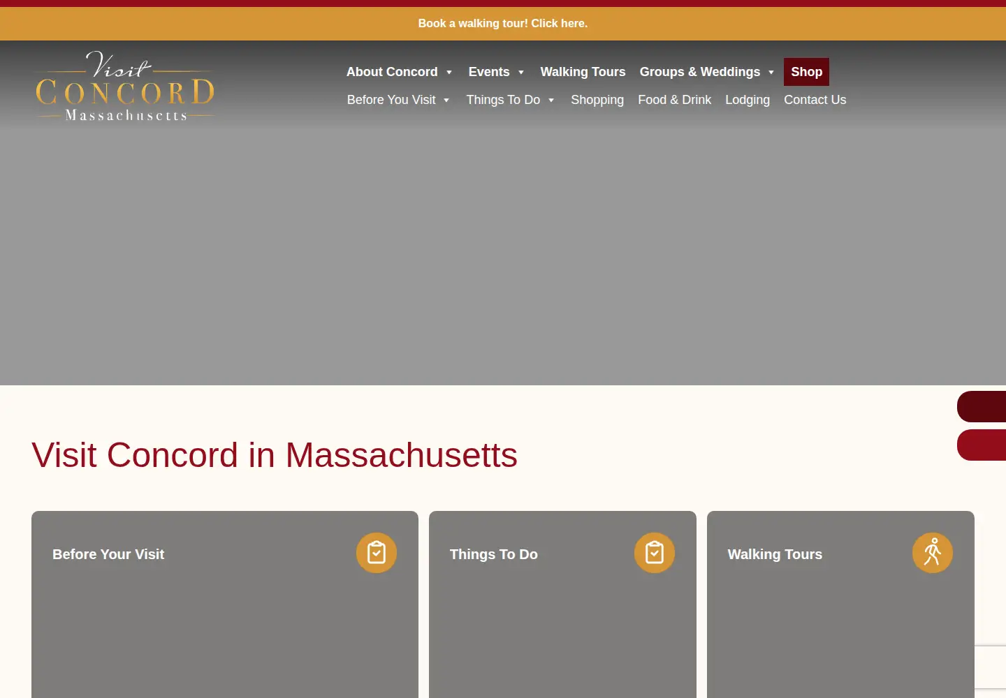 Screenshot of visitconcord.org