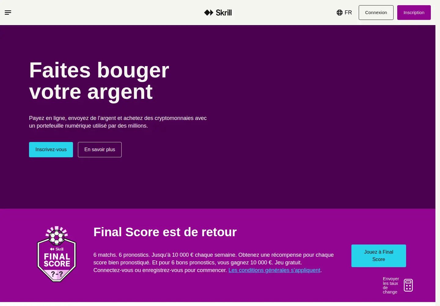 Screenshot of skrill.com