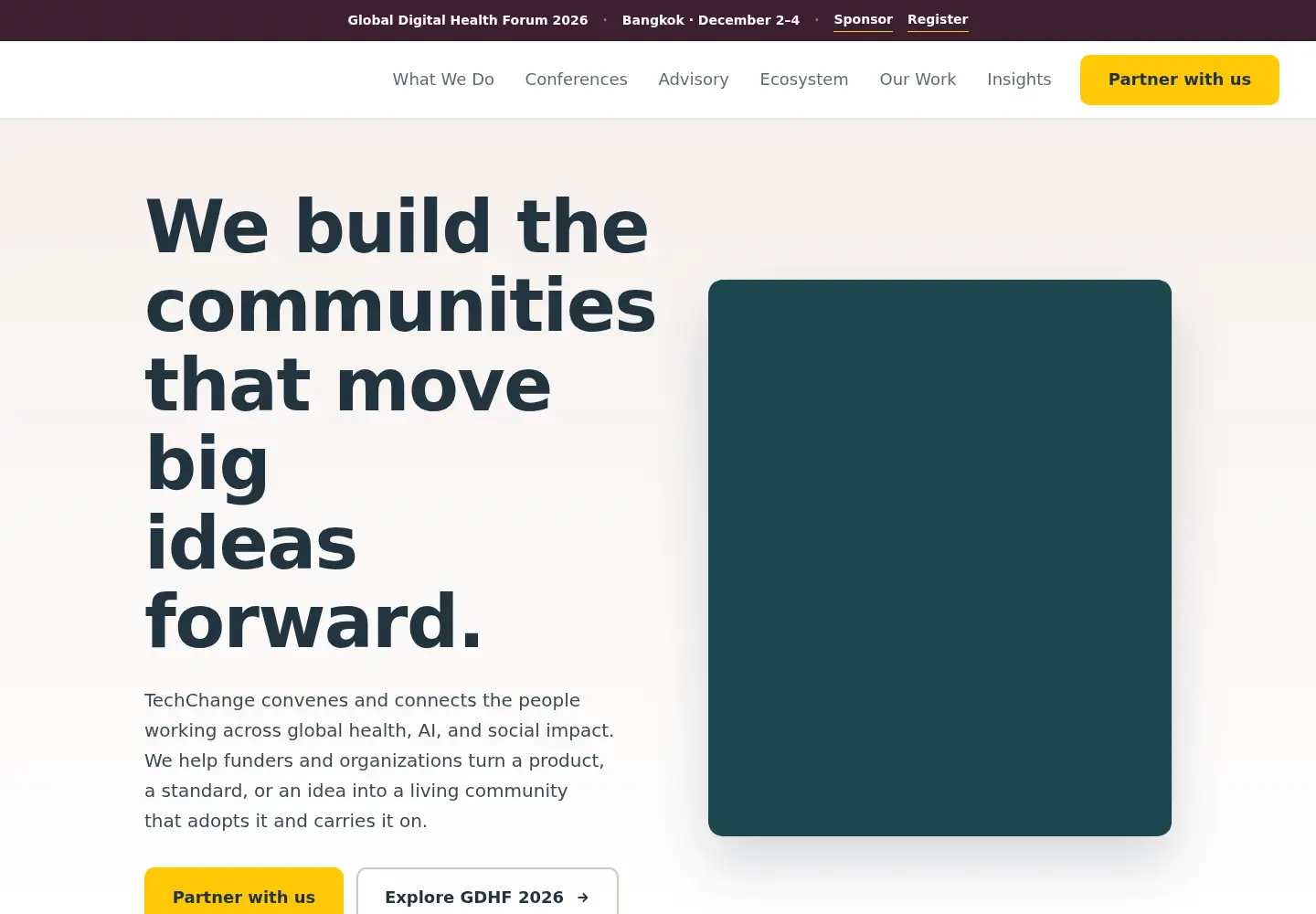 Captured homepage of techchange.org in the current scan