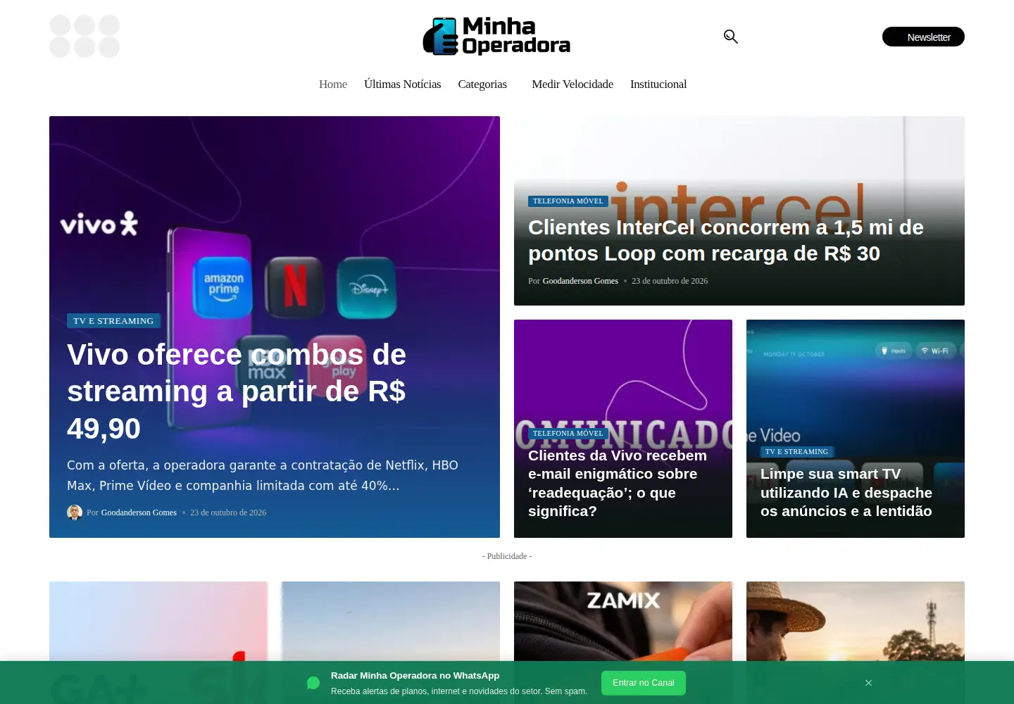 Captured homepage of minhaoperadora.com.br in the current scan