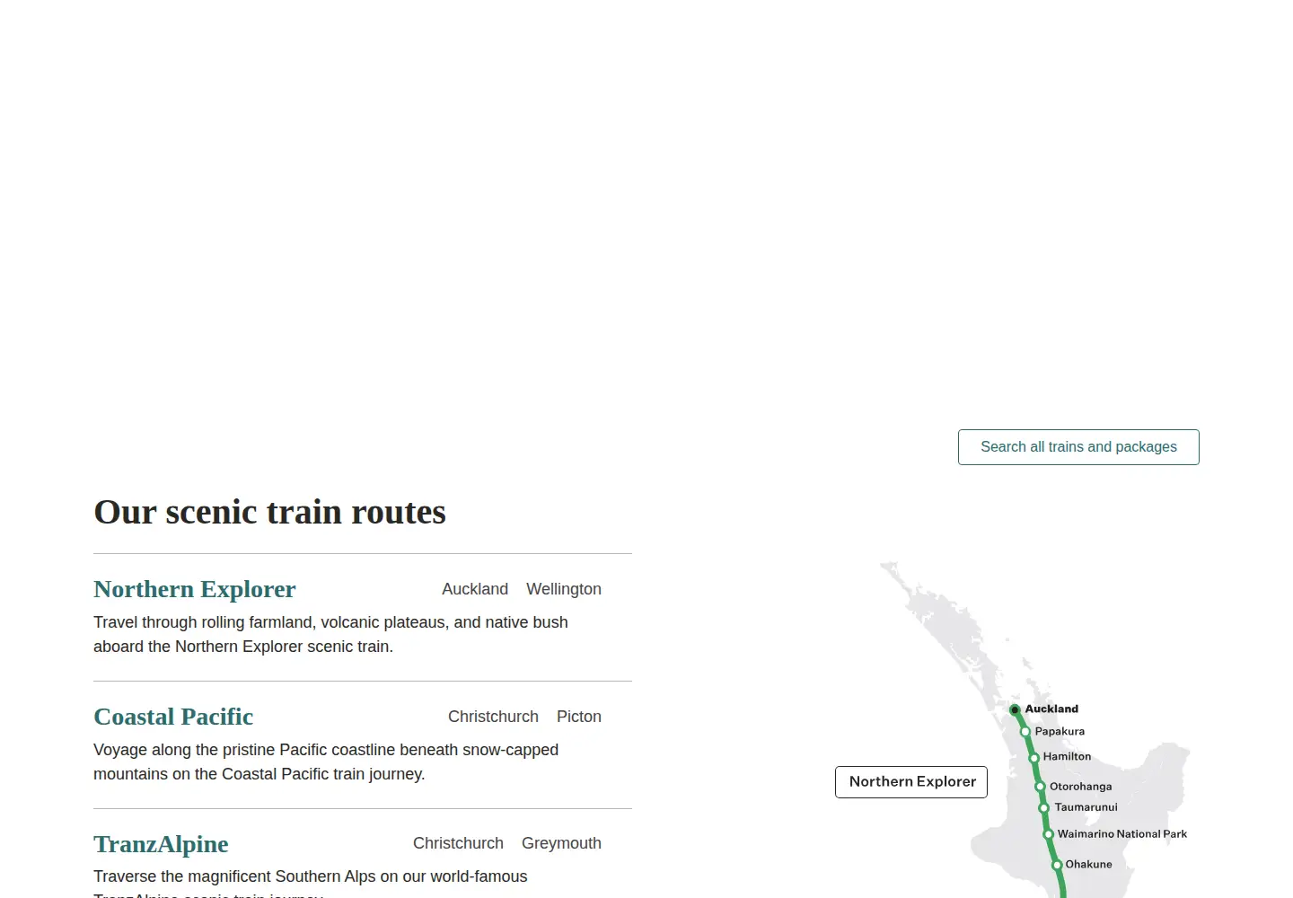 Screenshot of greatjourneysnz.com