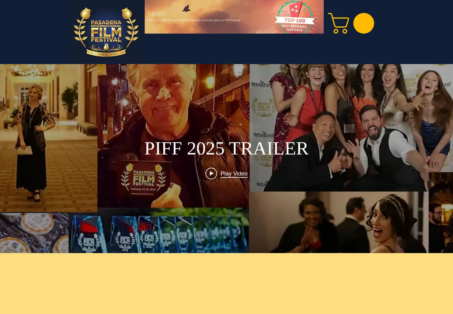 Captured homepage of pasadenafilmfestival.org in the current scan