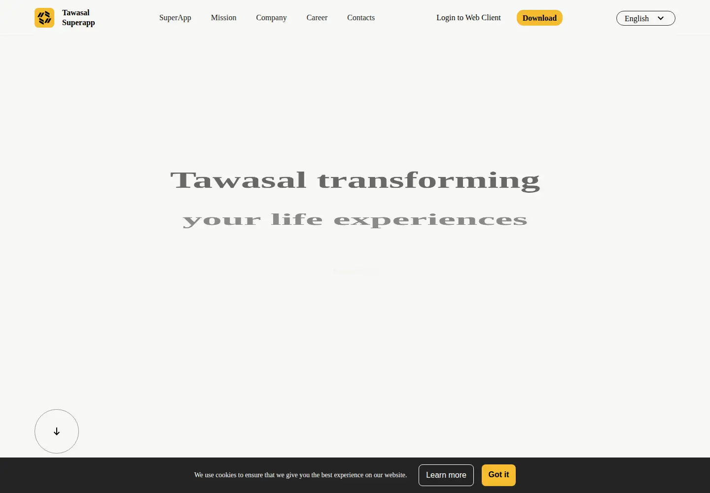 Screenshot of tawasal.ae