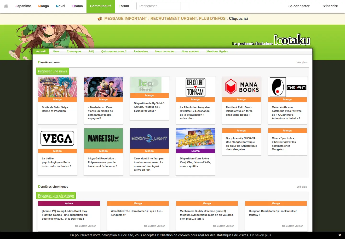 Screenshot of icotaku.com
