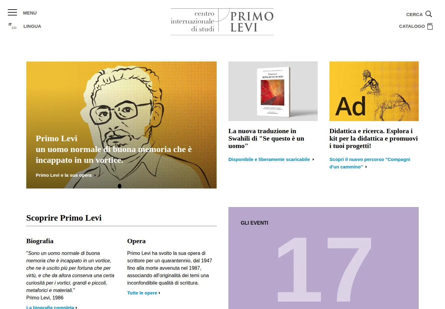 Screenshot of primolevi.it