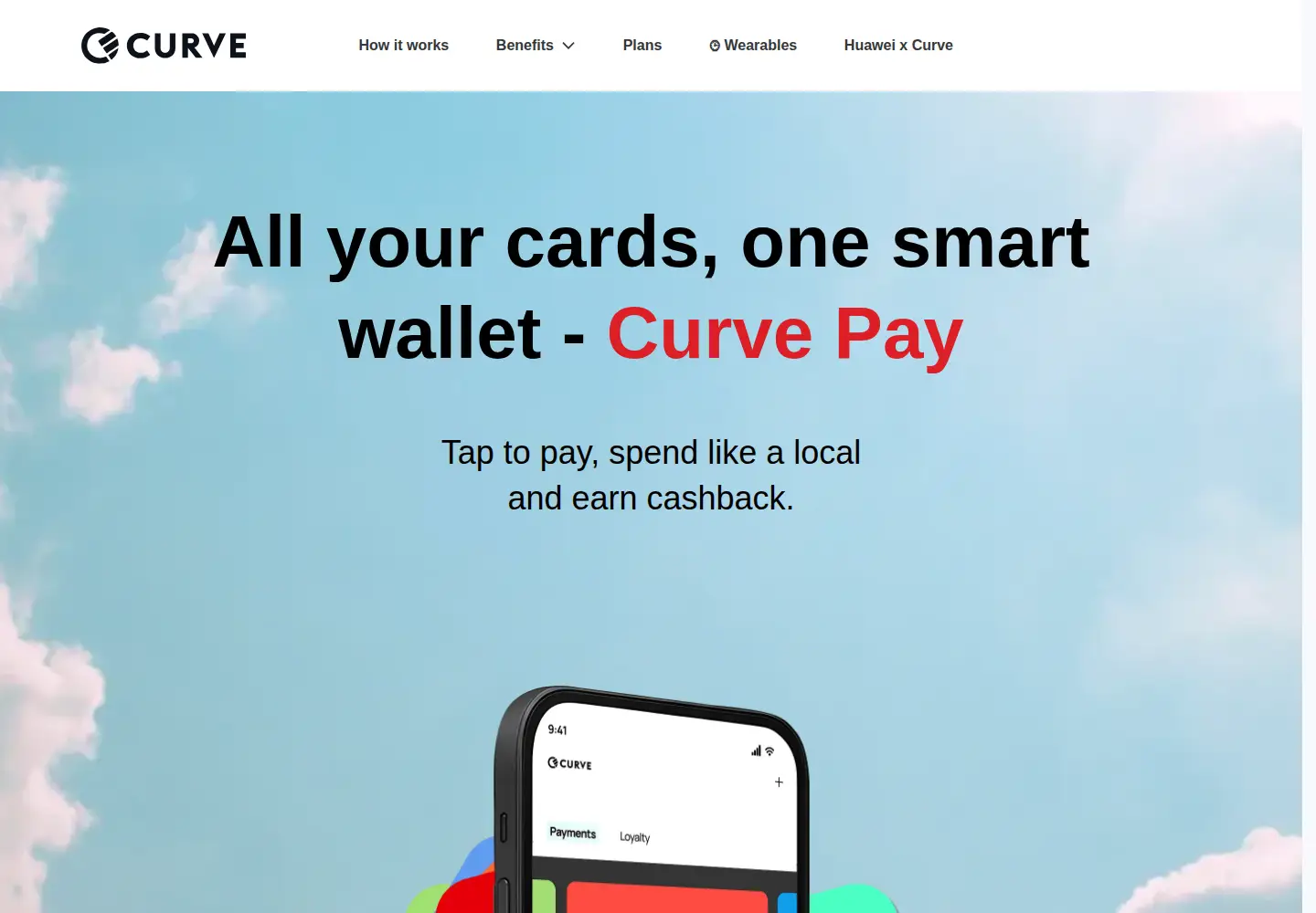 Screenshot of curve.com