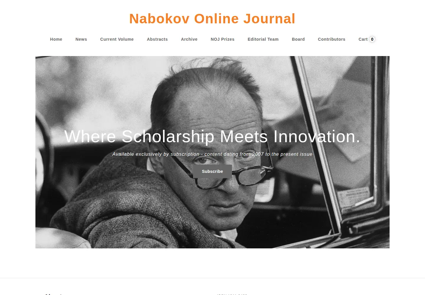 Captured homepage of nabokovonline.com in the current scan