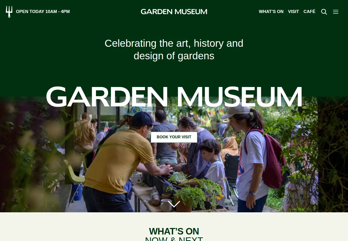 Screenshot of gardenmuseum.org.uk
