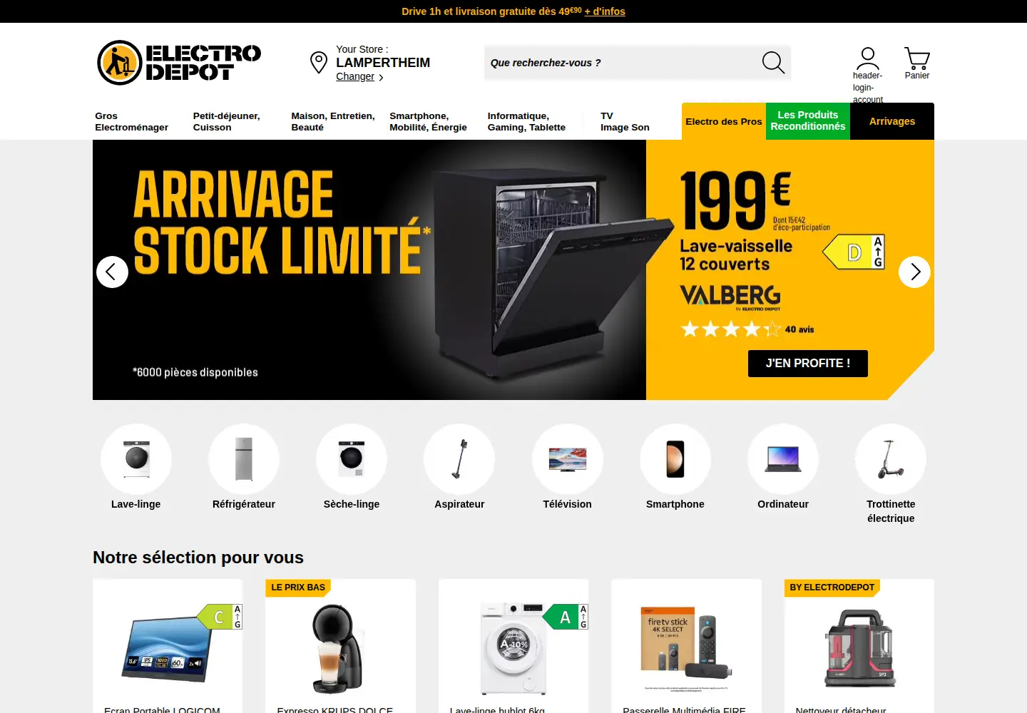 Screenshot of electrodepot.fr