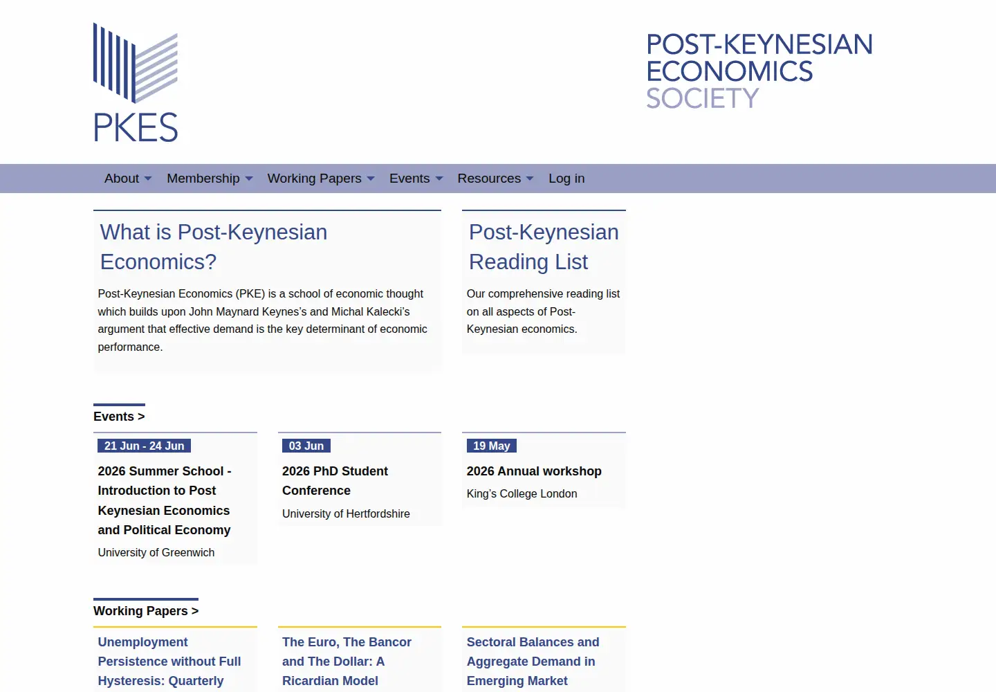 Screenshot of postkeynesian.net