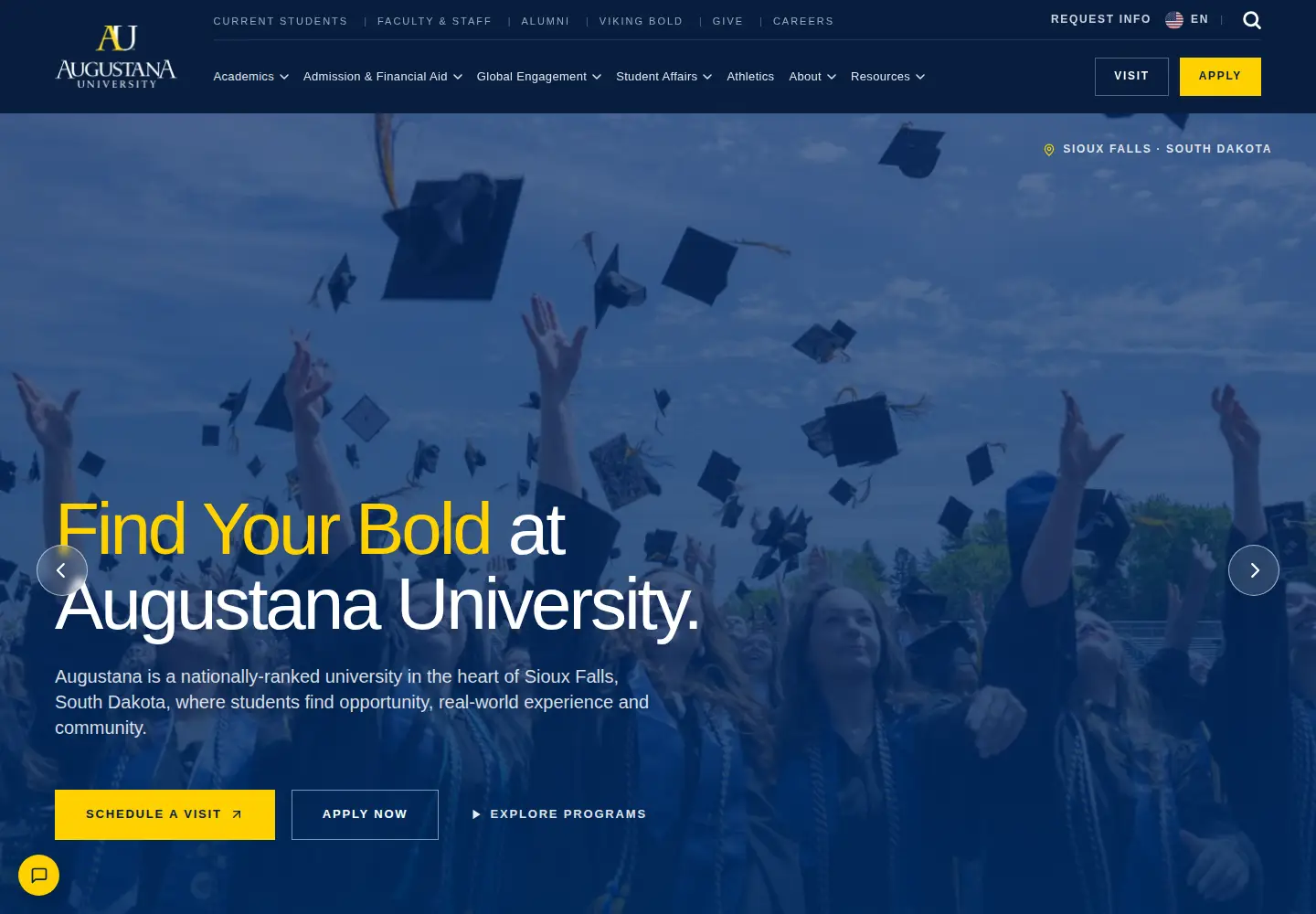 Screenshot of augie.edu