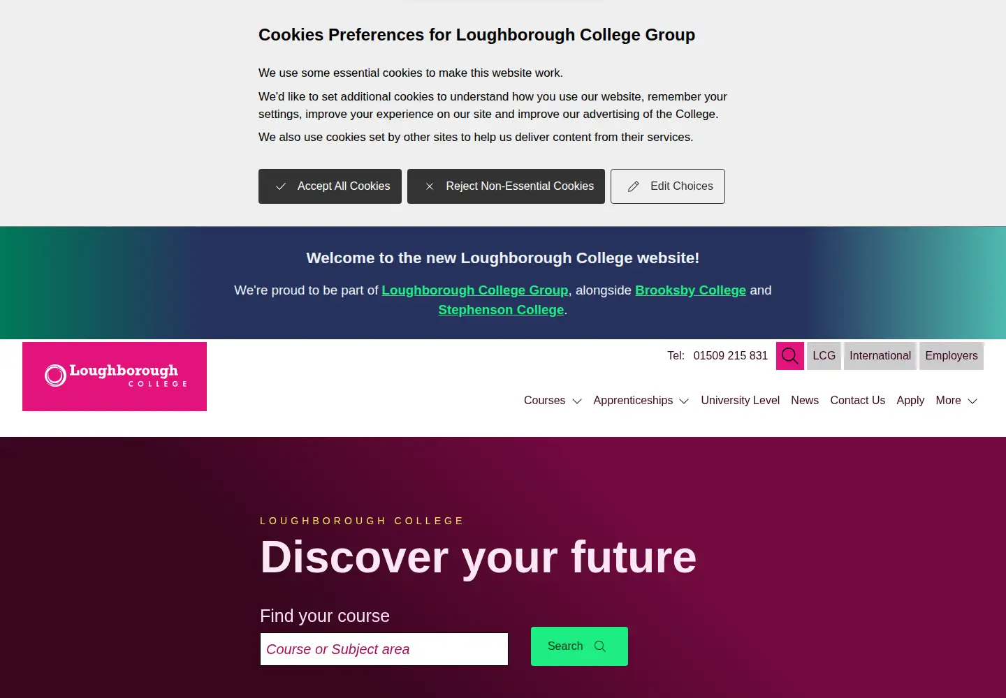 Screenshot of loucoll.ac.uk