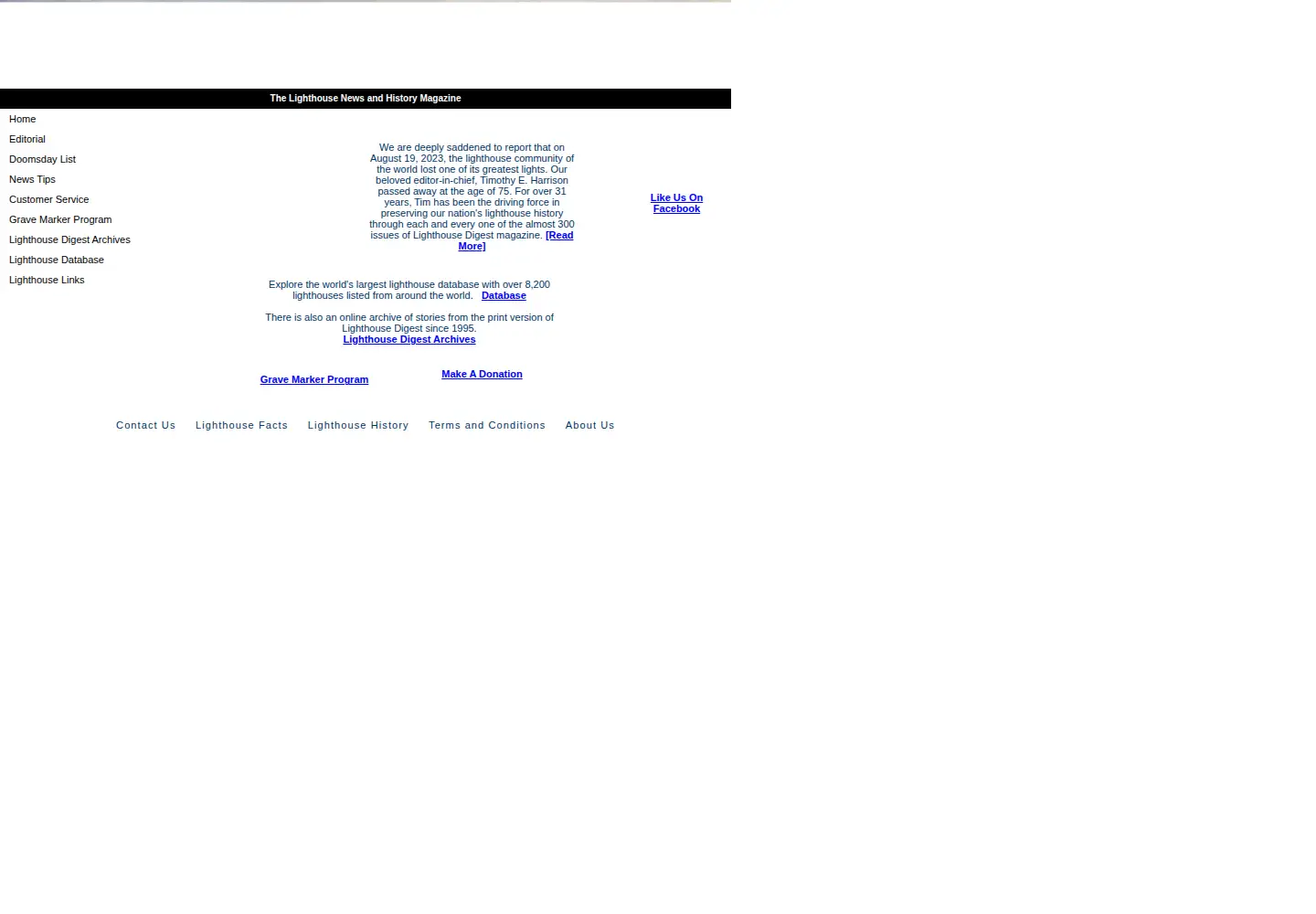 Screenshot of lighthousedigest.com
