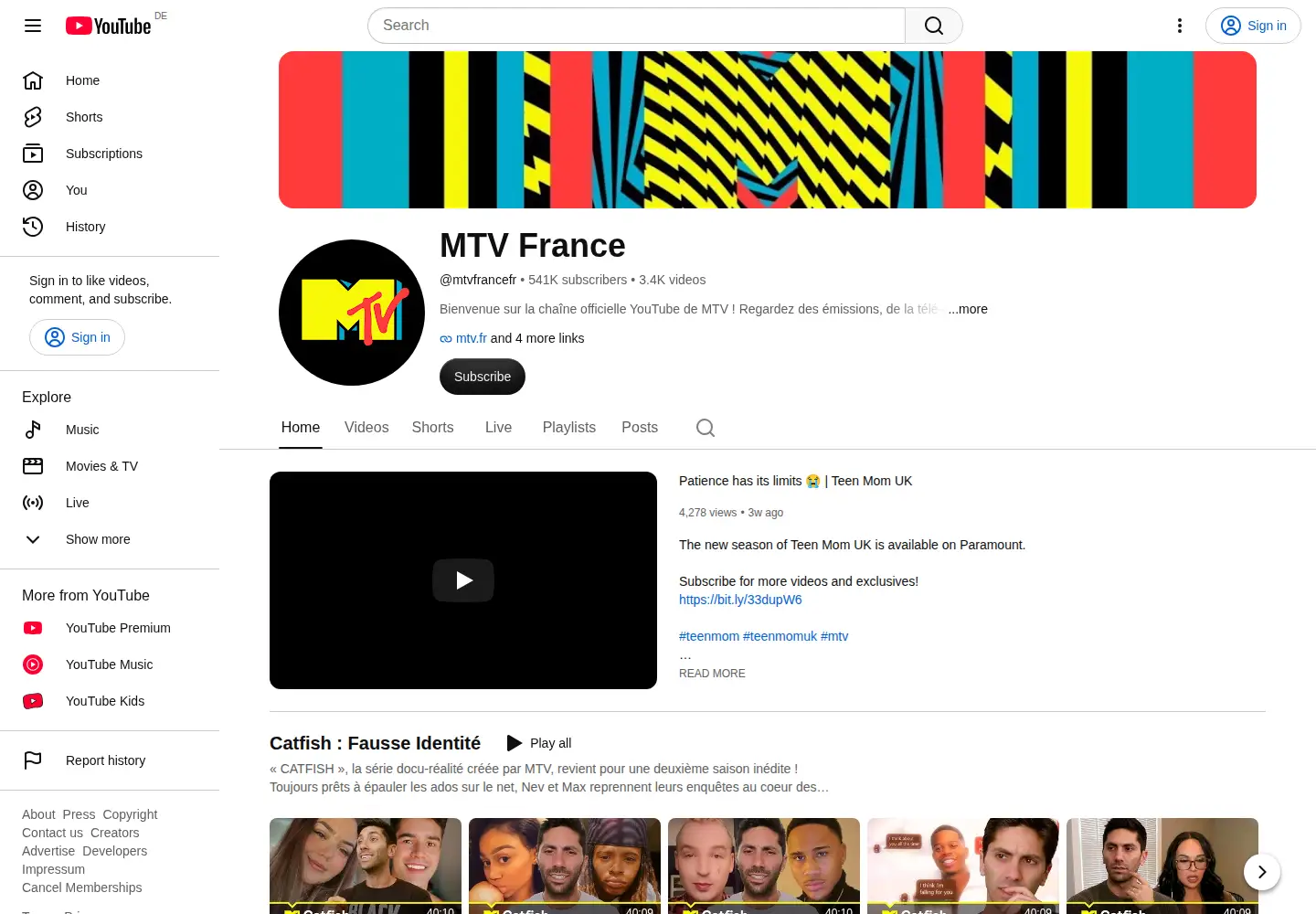 Screenshot of mtvu.com