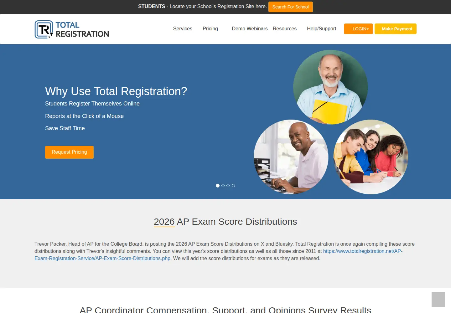 Screenshot of totalregistration.net