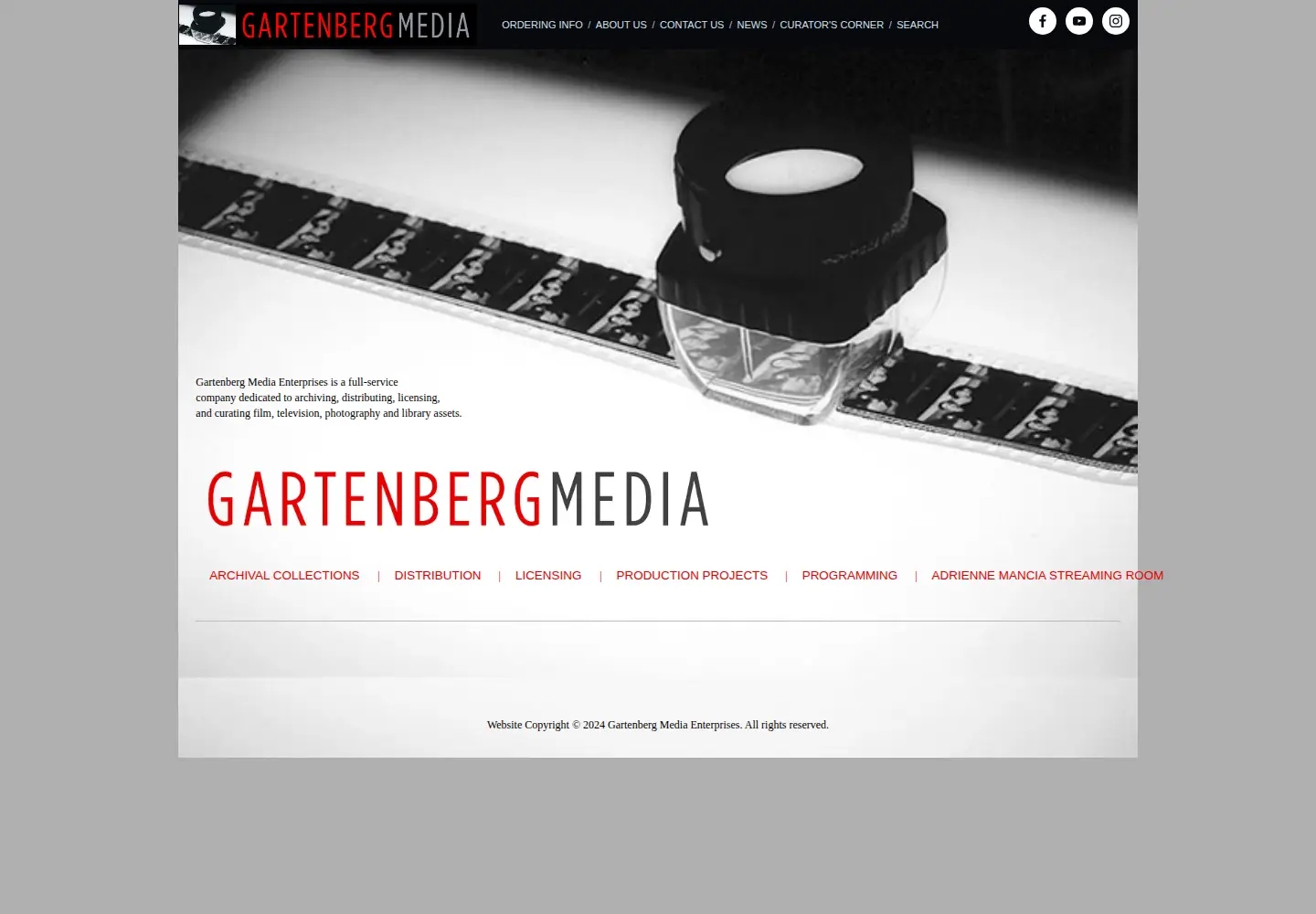 Captured homepage of gartenbergmedia.com in the current scan
