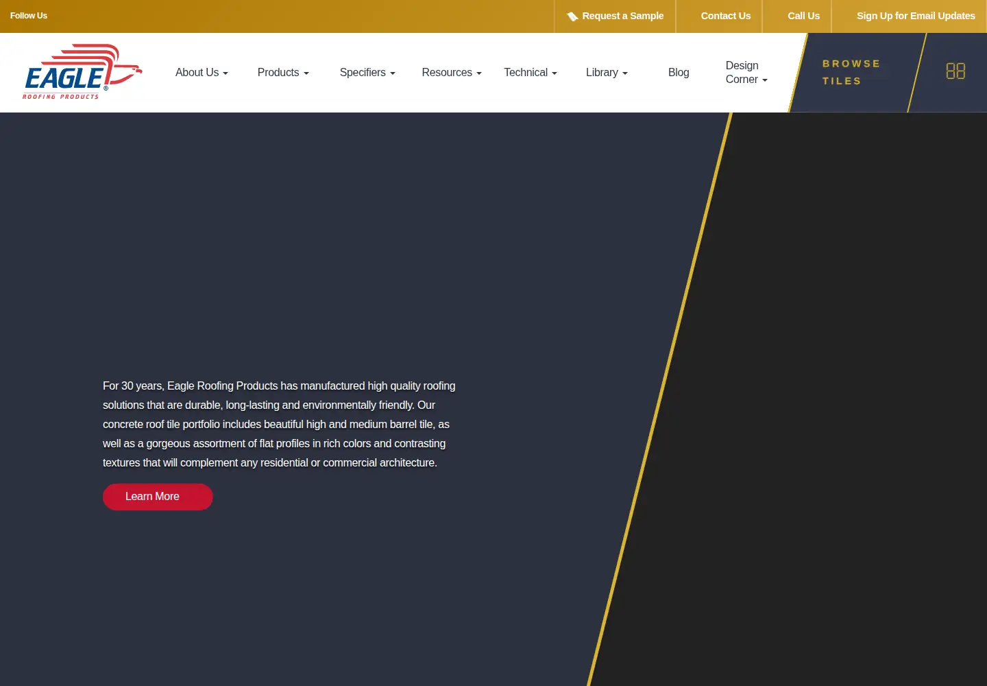 Screenshot of eagleroofing.com