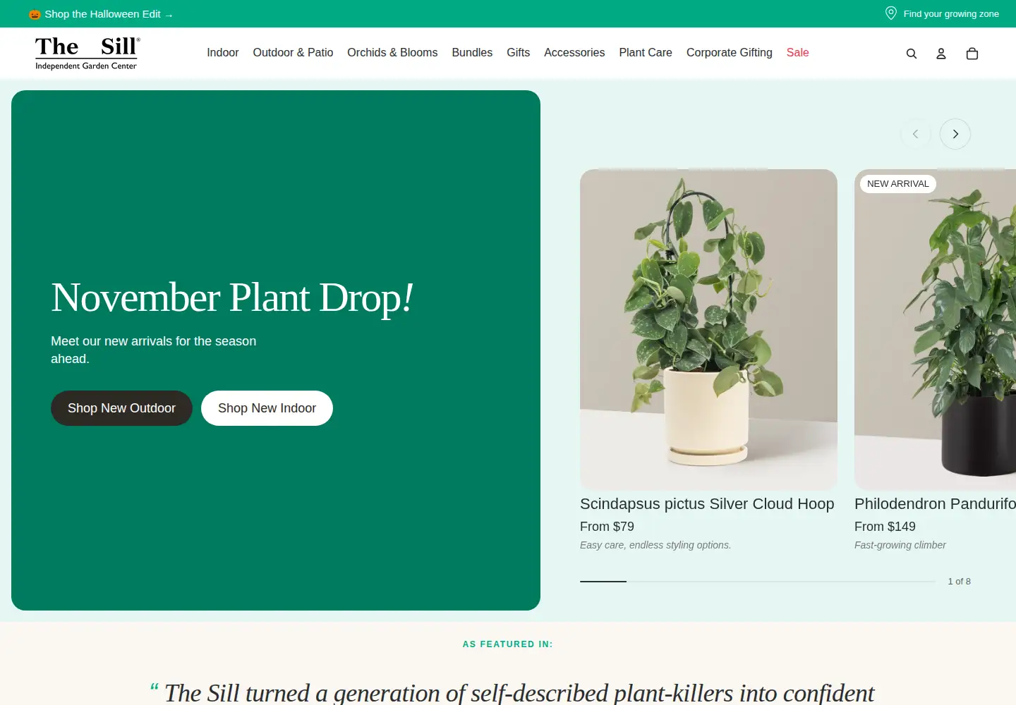 Screenshot of thesill.com