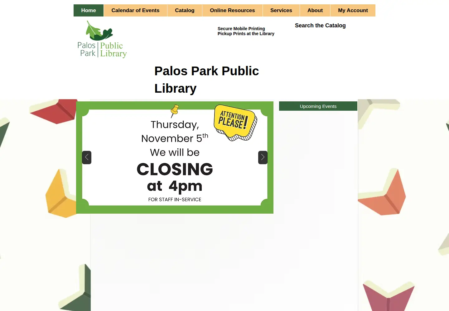 Screenshot of palosparklibrary.org
