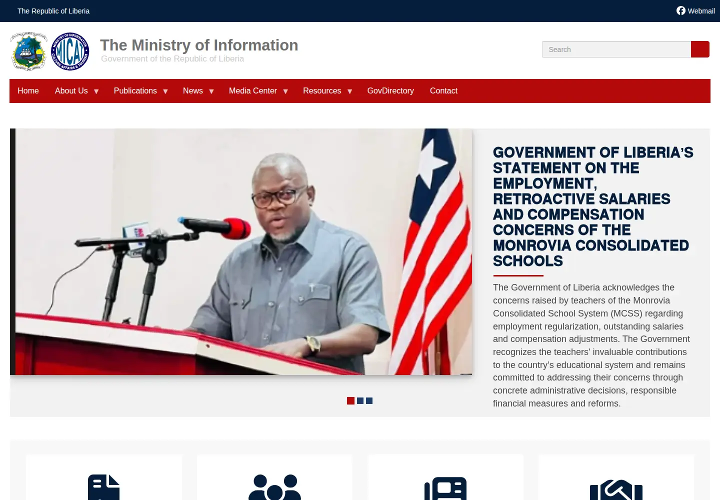 Screenshot of micat.gov.lr