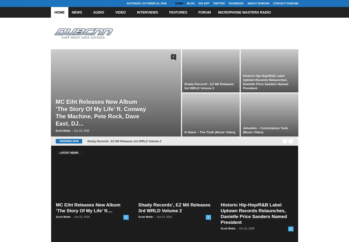 Captured homepage of dubcnn.com in the current scan