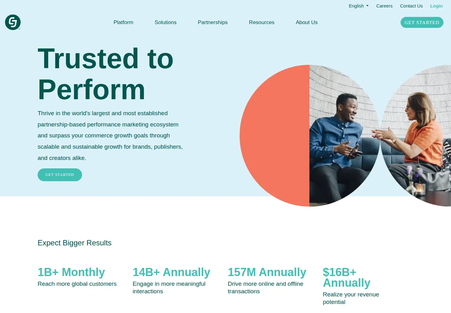 Screenshot of cj.com