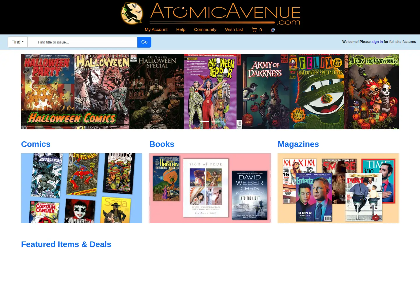 Captured homepage of atomicavenue.com in the current scan