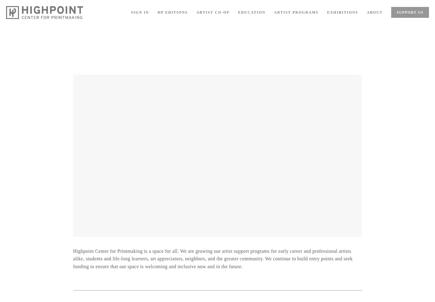 Captured homepage of highpointprintmaking.org in the current scan