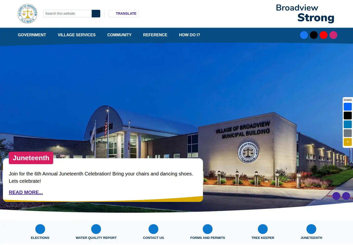 Screenshot of broadview-il.gov