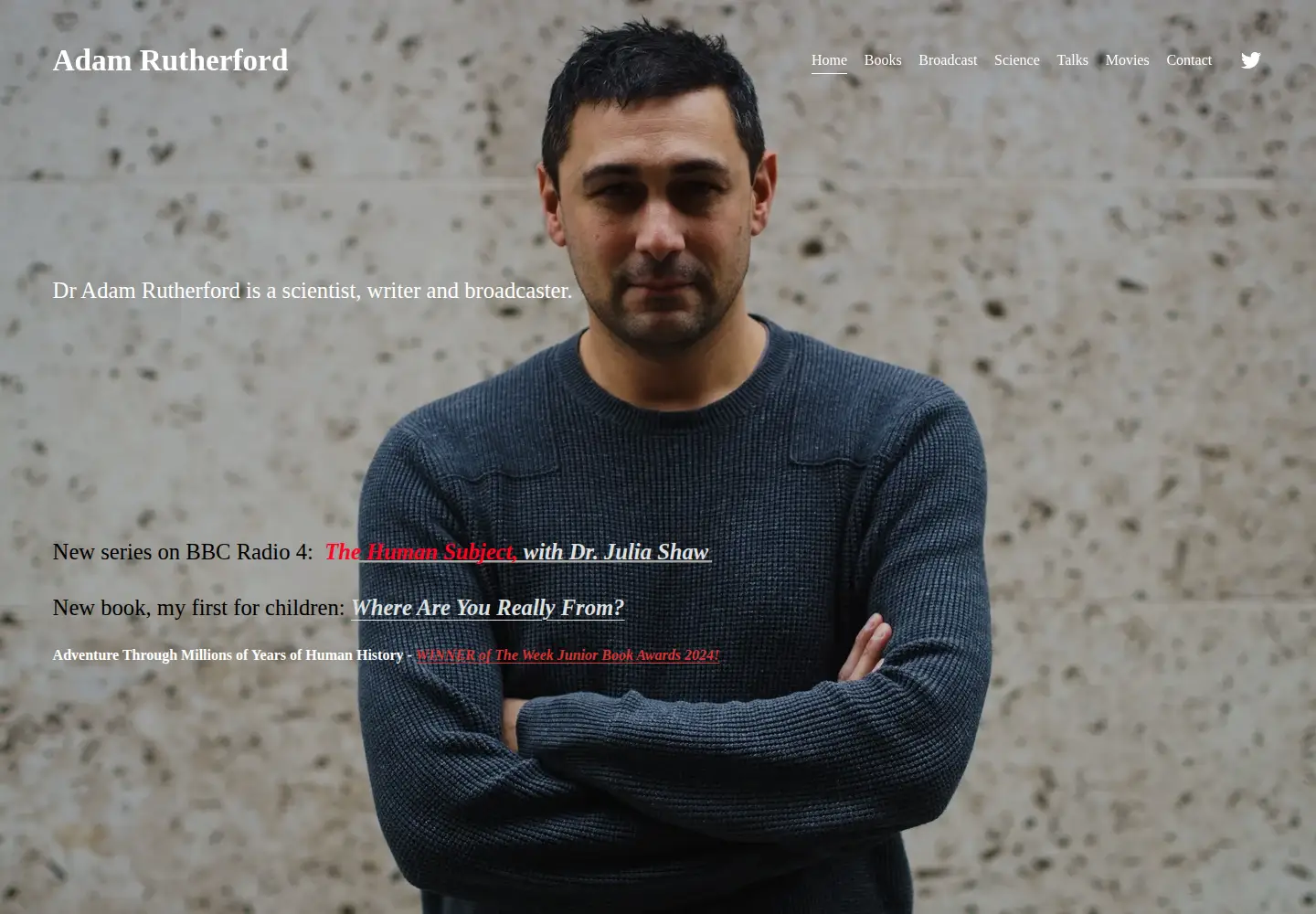 Screenshot of adamrutherford.com