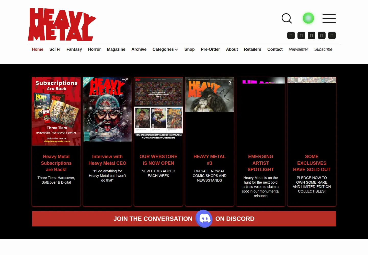 Screenshot of heavymetal.com