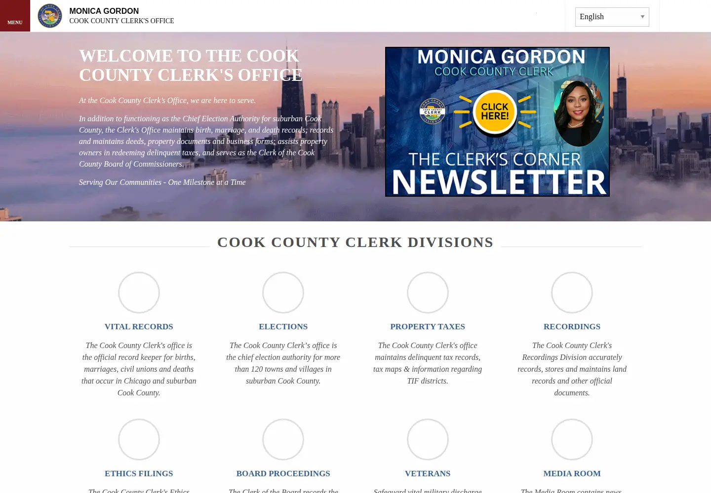 Screenshot of cookcountyclerkil.gov