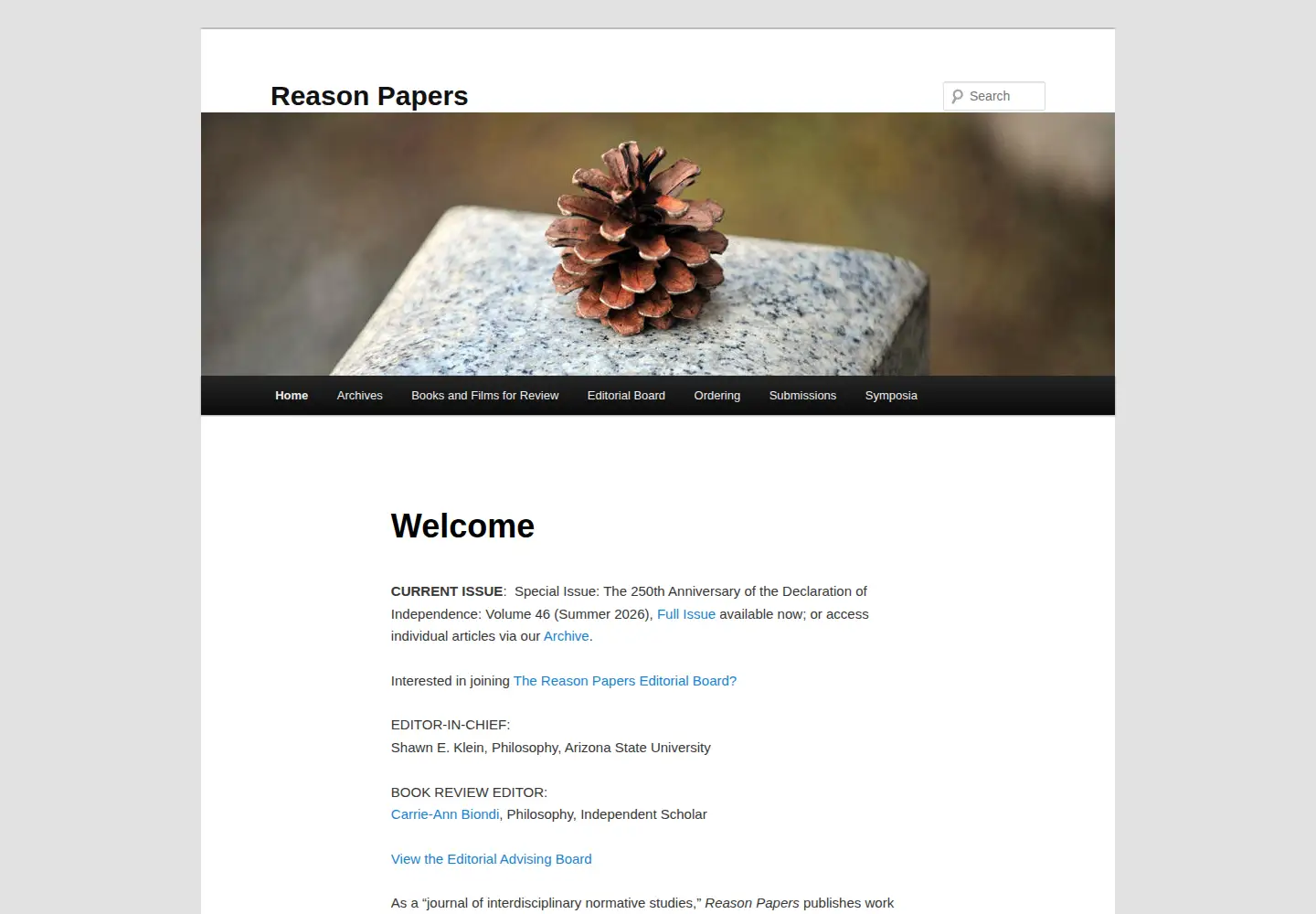 Screenshot of reasonpapers.com