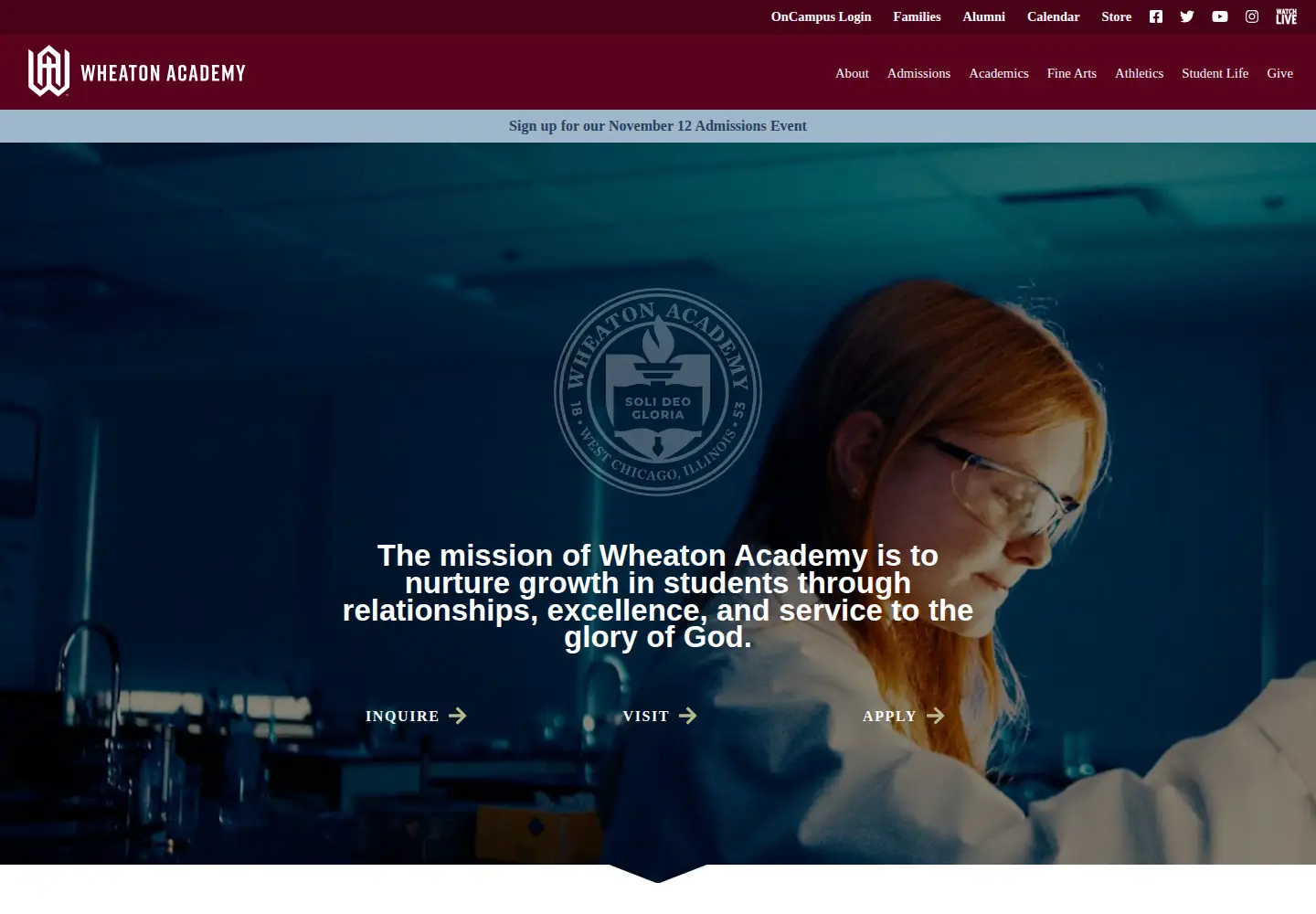 Screenshot of wheatonacademy.org