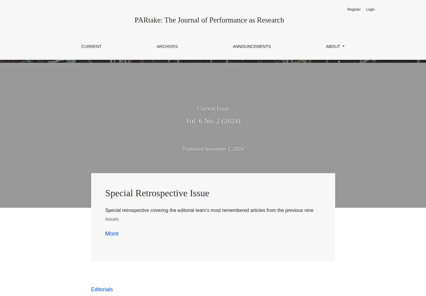 Screenshot of partakejournal.org