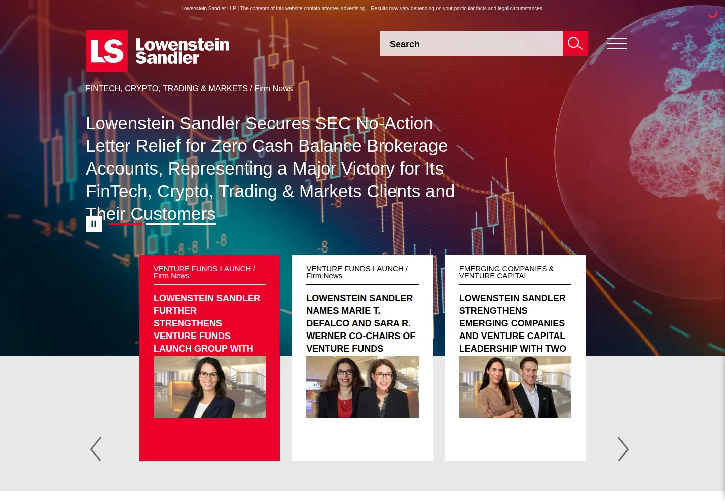 Screenshot of lowenstein.com