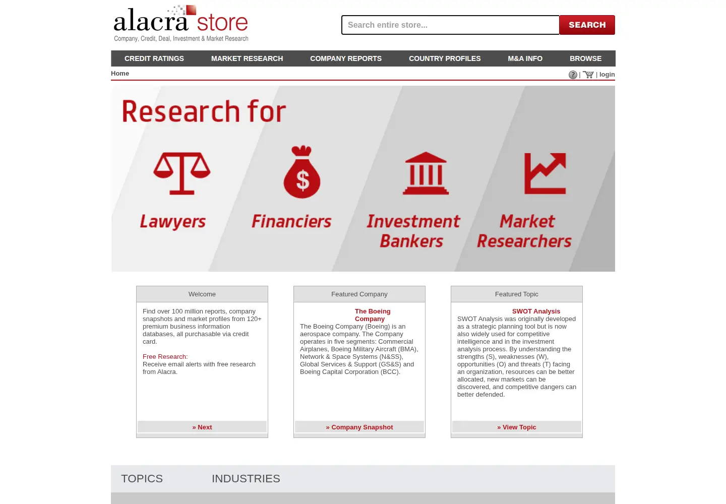 Captured homepage of alacrastore.com in the current scan