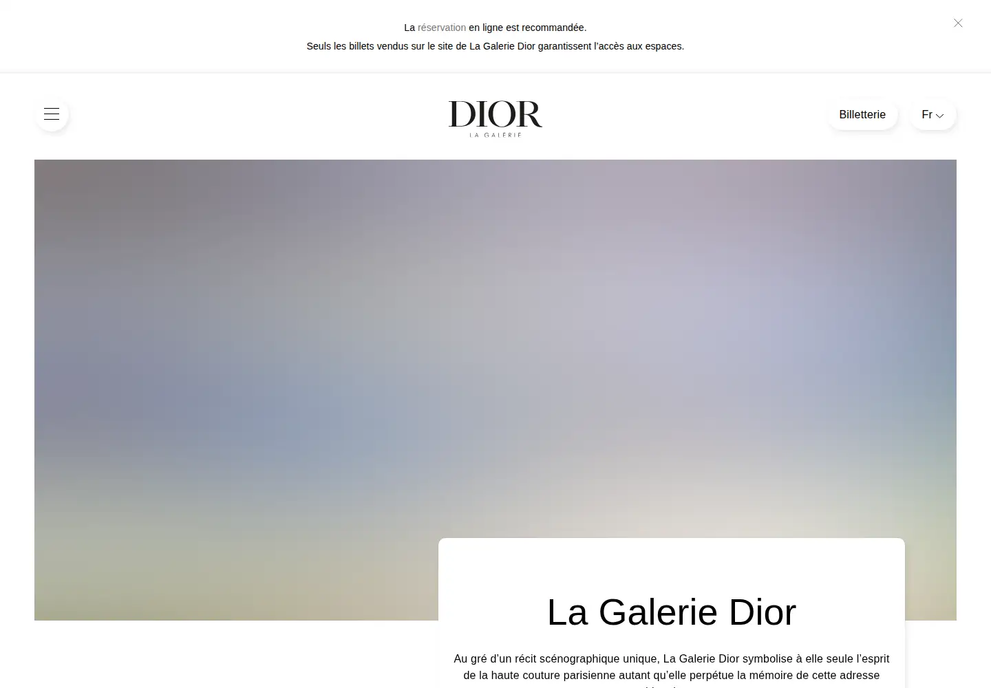 Screenshot of galeriedior.com