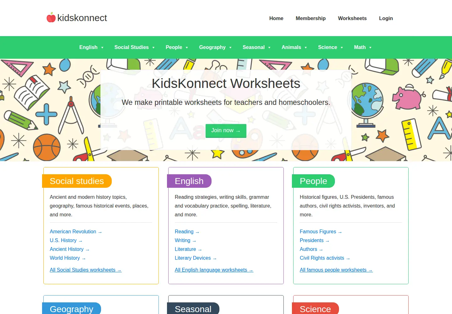 Captured homepage of kidskonnect.com in the current scan