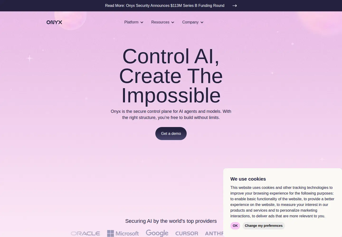 Screenshot of onyx.security