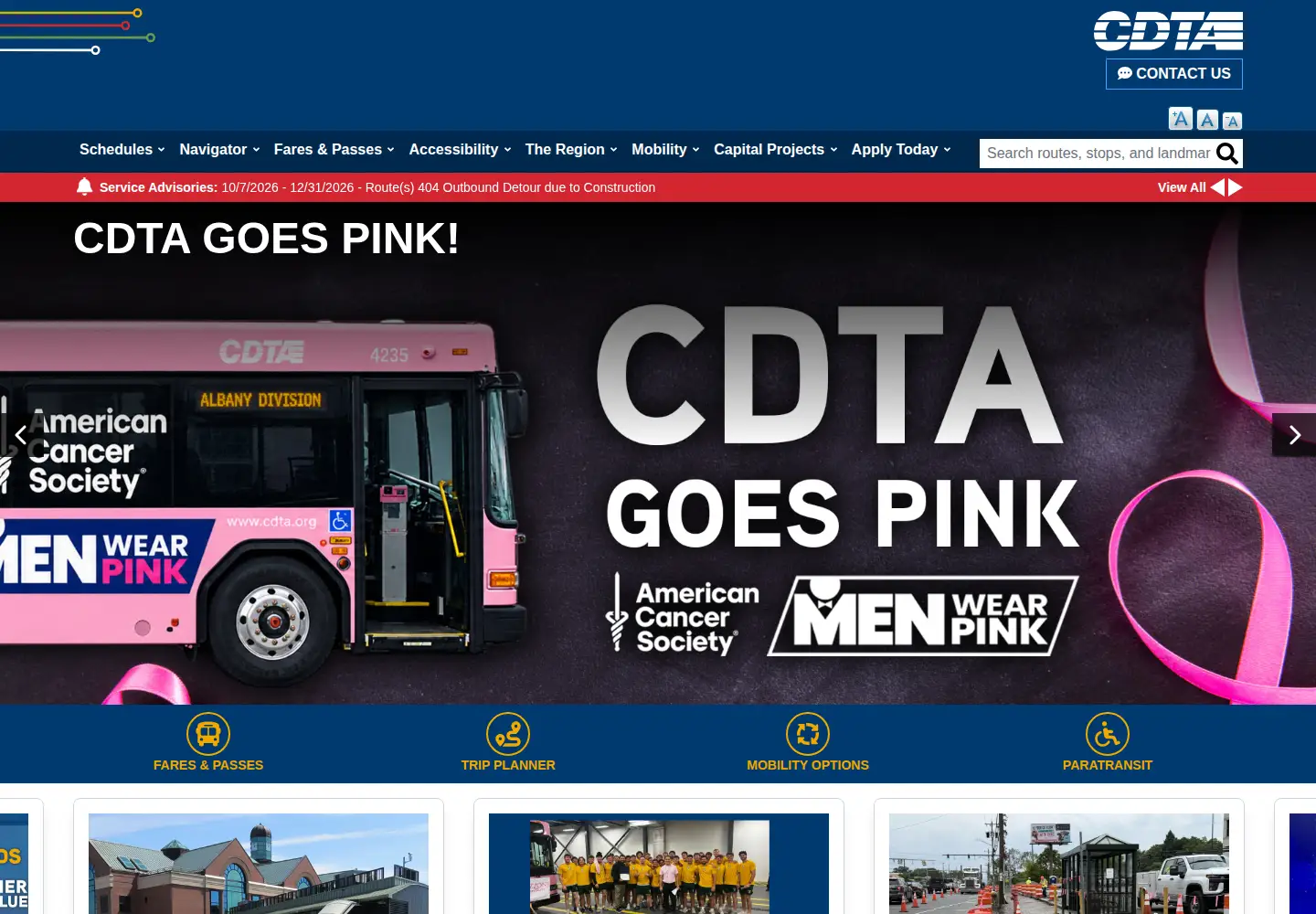 Screenshot of cdta.org